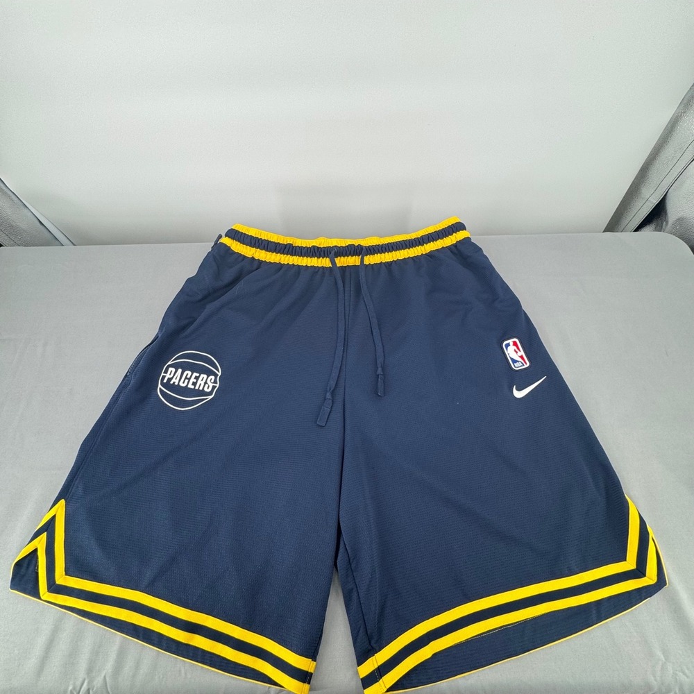 Nike Indiana Pacers NBA Dri-FIT Basketball Shorts Navy Yellow FB6467-419 Mens XL
